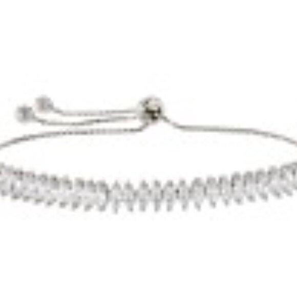 Bella Luce Sterling Silver Rhodium Marquise Bracelet - Picture 7 of 9
